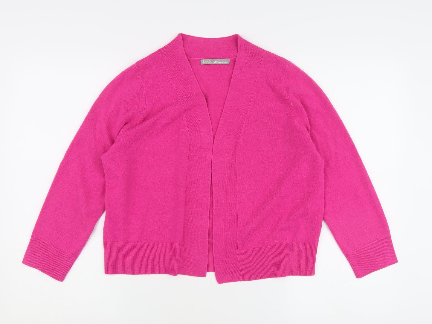 Marks and Spencer Women's Pink Open Front Cardigan Size 14