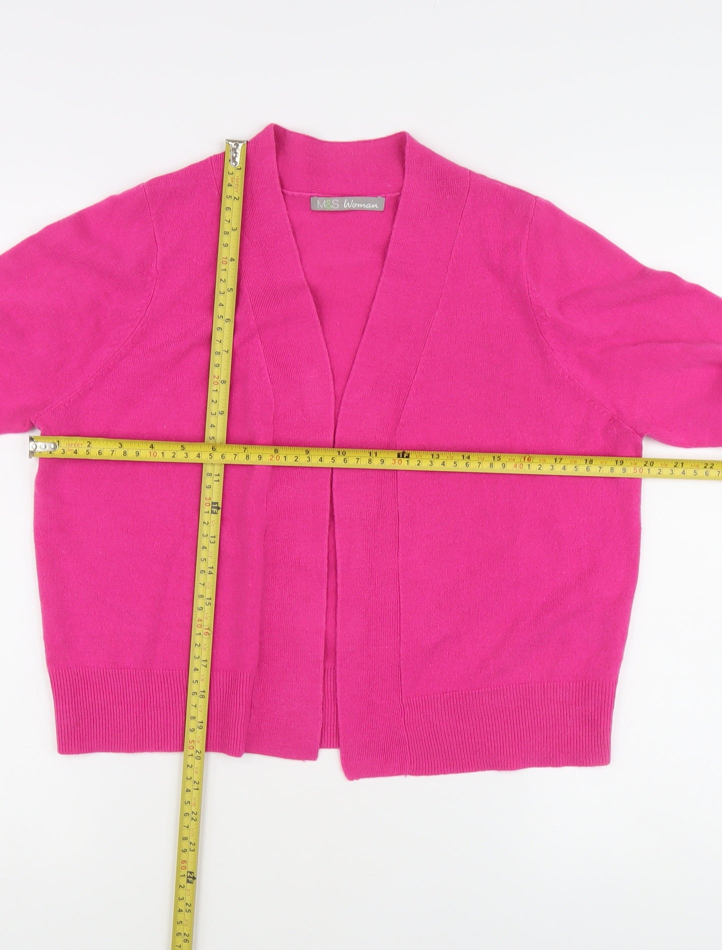 Marks and Spencer Women's Pink Open Front Cardigan Size 14