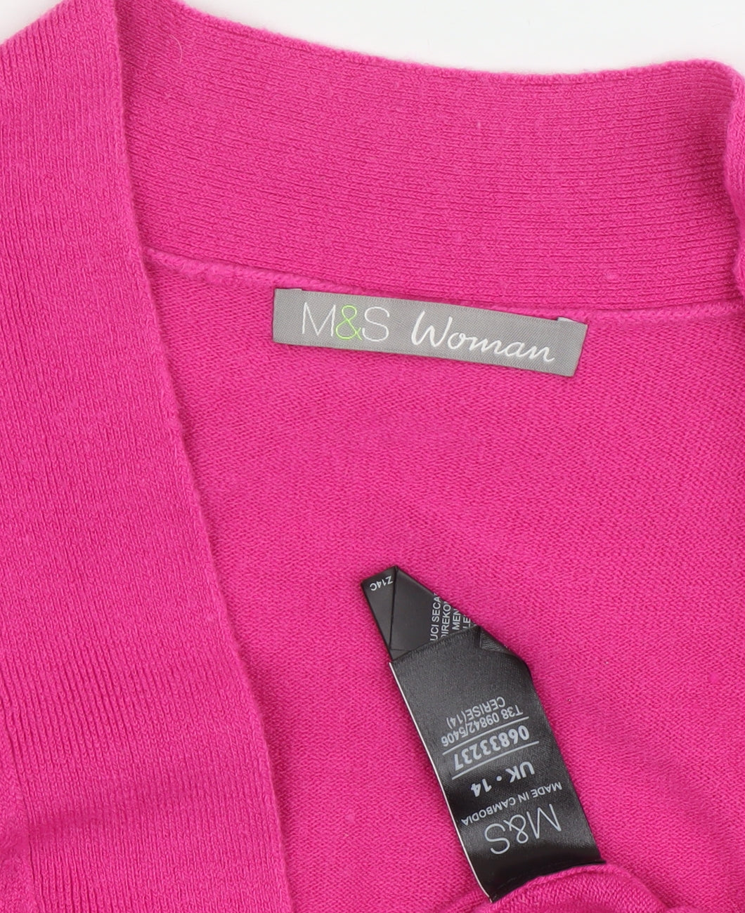 Marks and Spencer Women's Pink Open Front Cardigan Size 14