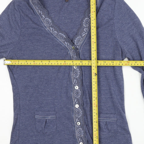 Phase Eight Women's Blue Cardigan, Size M, Lace Accent