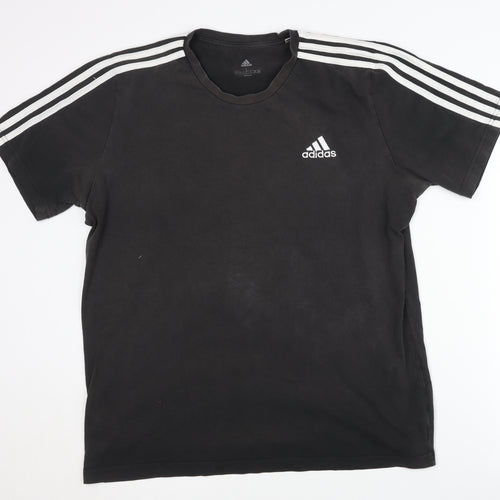 Adidas Men's Black L T-Shirt, Classic Style