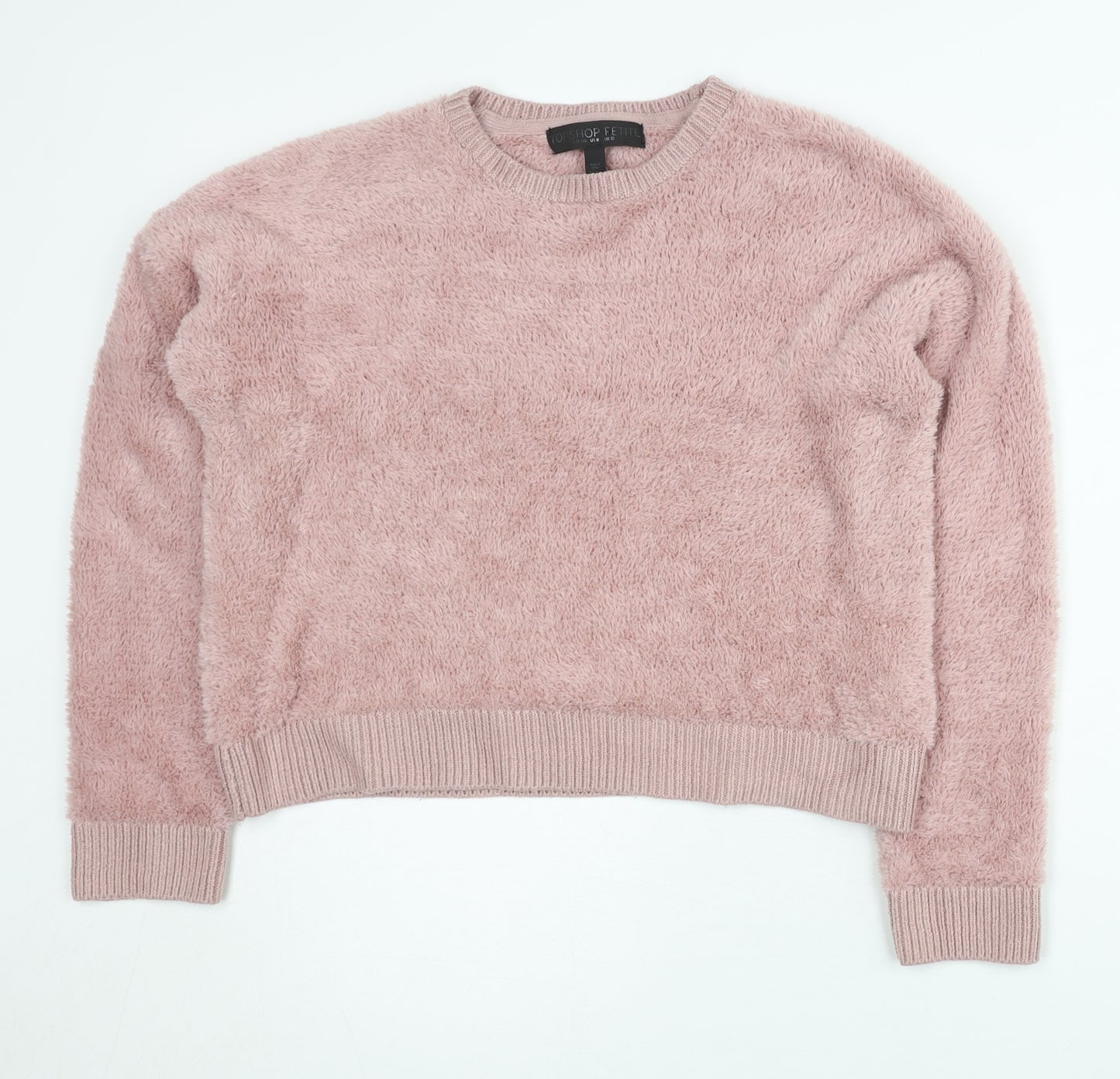 Topshop Petite Pink Knit Sweatshirt, Size 12