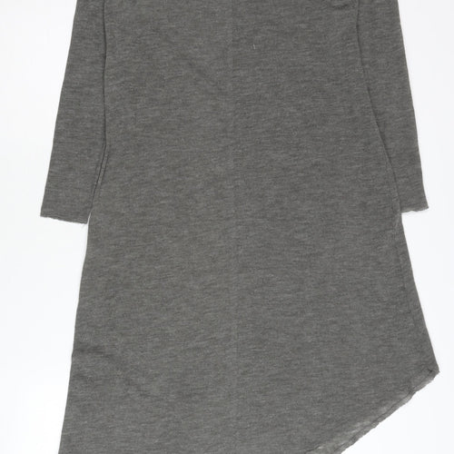 H&M Women's Grey Asymmetric Long Sleeve Dress S