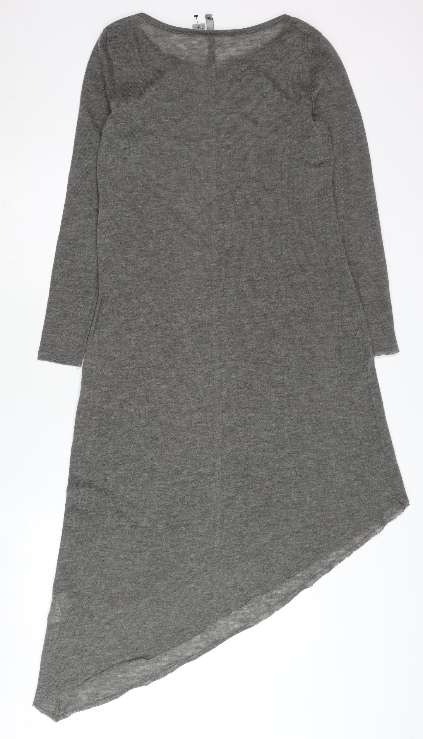 H&M Women's Grey Asymmetric Long Sleeve Dress S
