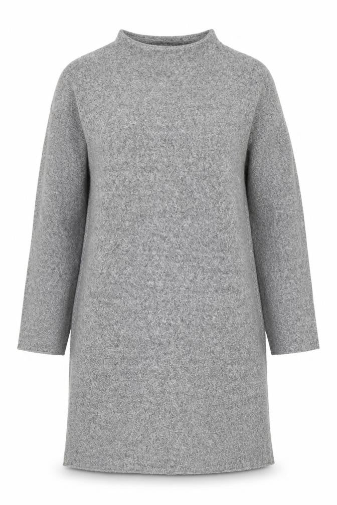 Front view of Zara Women Grey Shift Dress, size 10, Long Sleeve, Winter