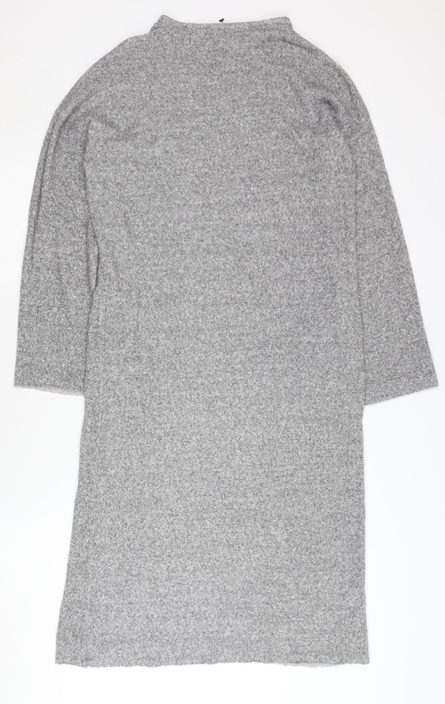 Zara Women Grey Shift Dress, Size 10, Long Sleeve, Winter