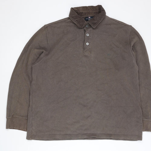 Marks and Spencer Men’s Brown Henley Sweatshirt, Size L