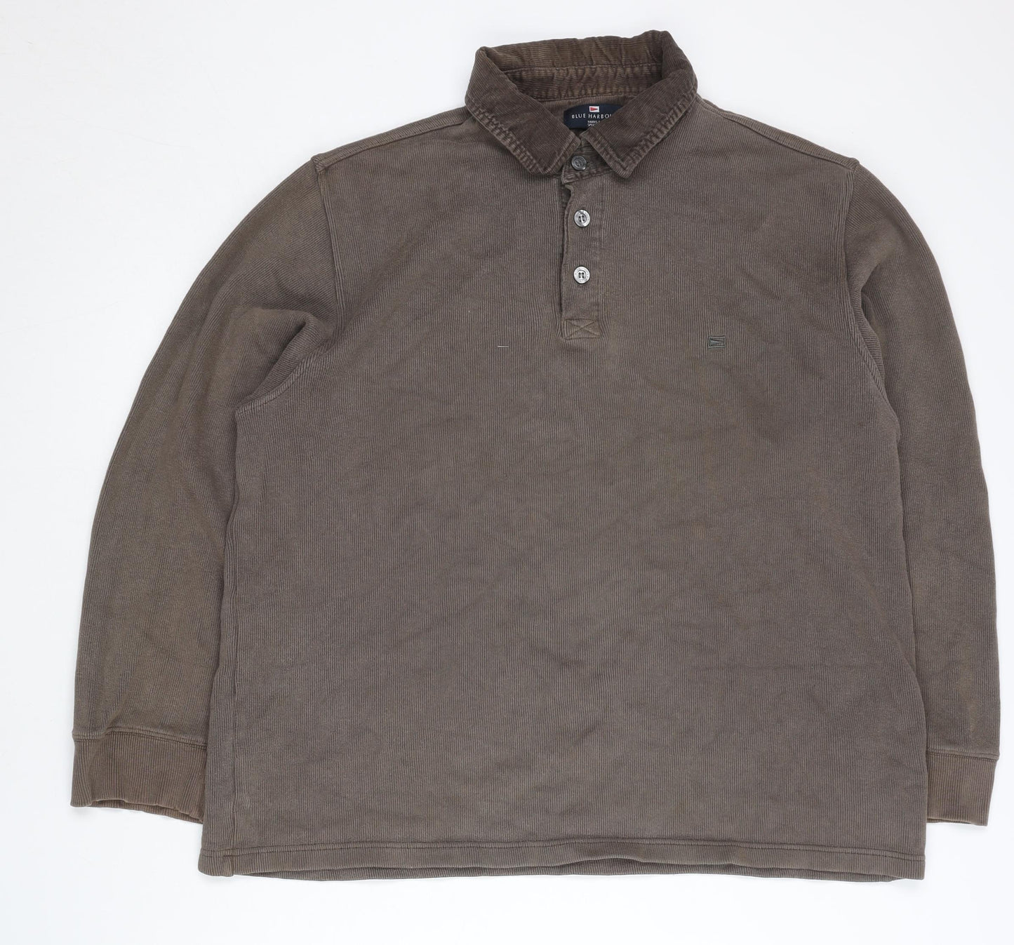 Marks and Spencer Men’s Brown Henley Sweatshirt, Size L