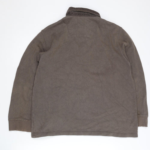 Marks and Spencer Men’s Brown Henley Sweatshirt, Size L