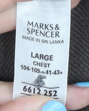 Marks and Spencer Men’s Brown Henley Sweatshirt, Size L