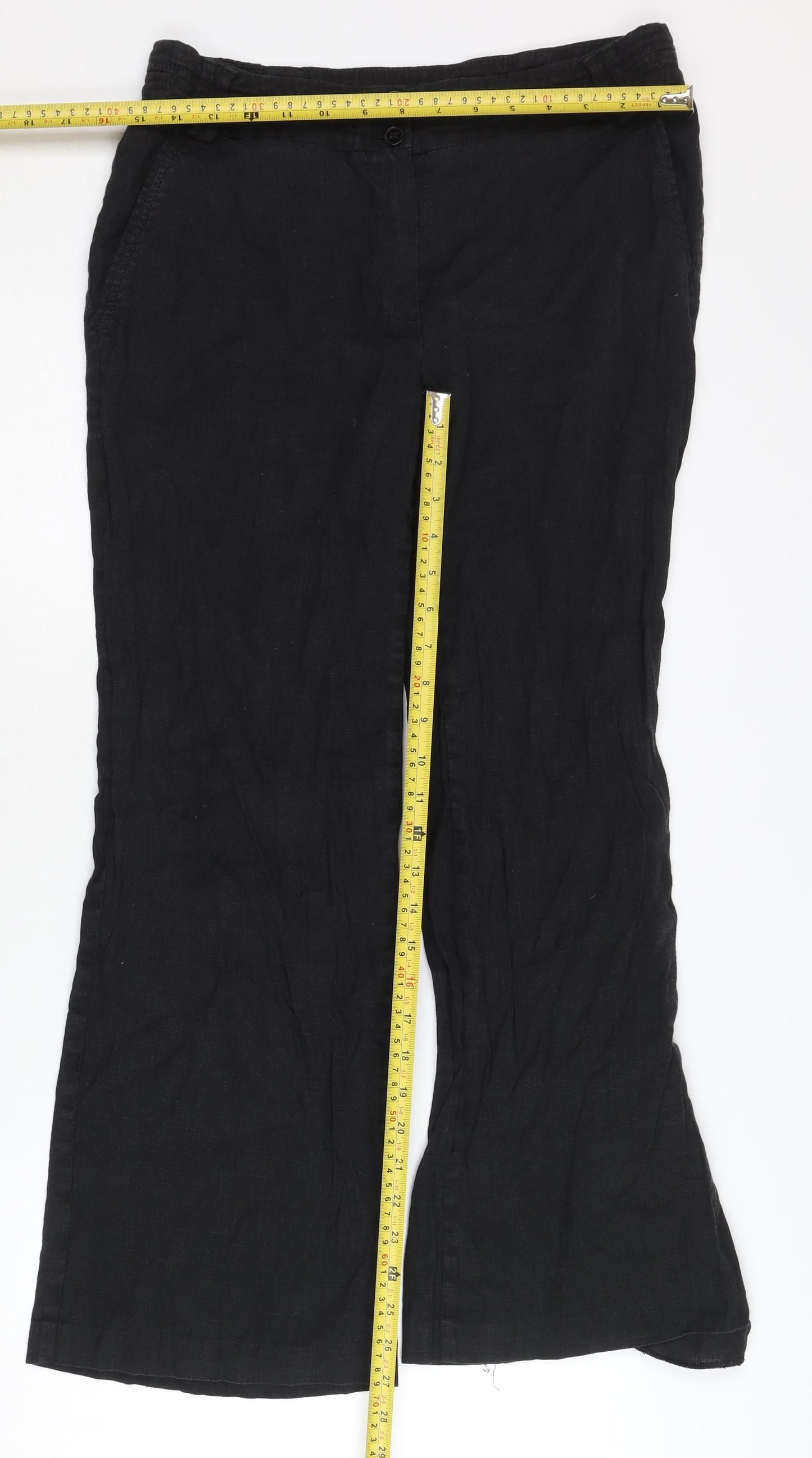 Marks and Spencer Black Womens Flared Trousers Size 12