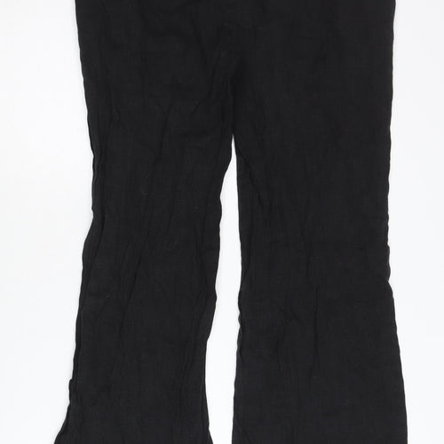 Marks and Spencer Black Womens Flared Trousers Size 12