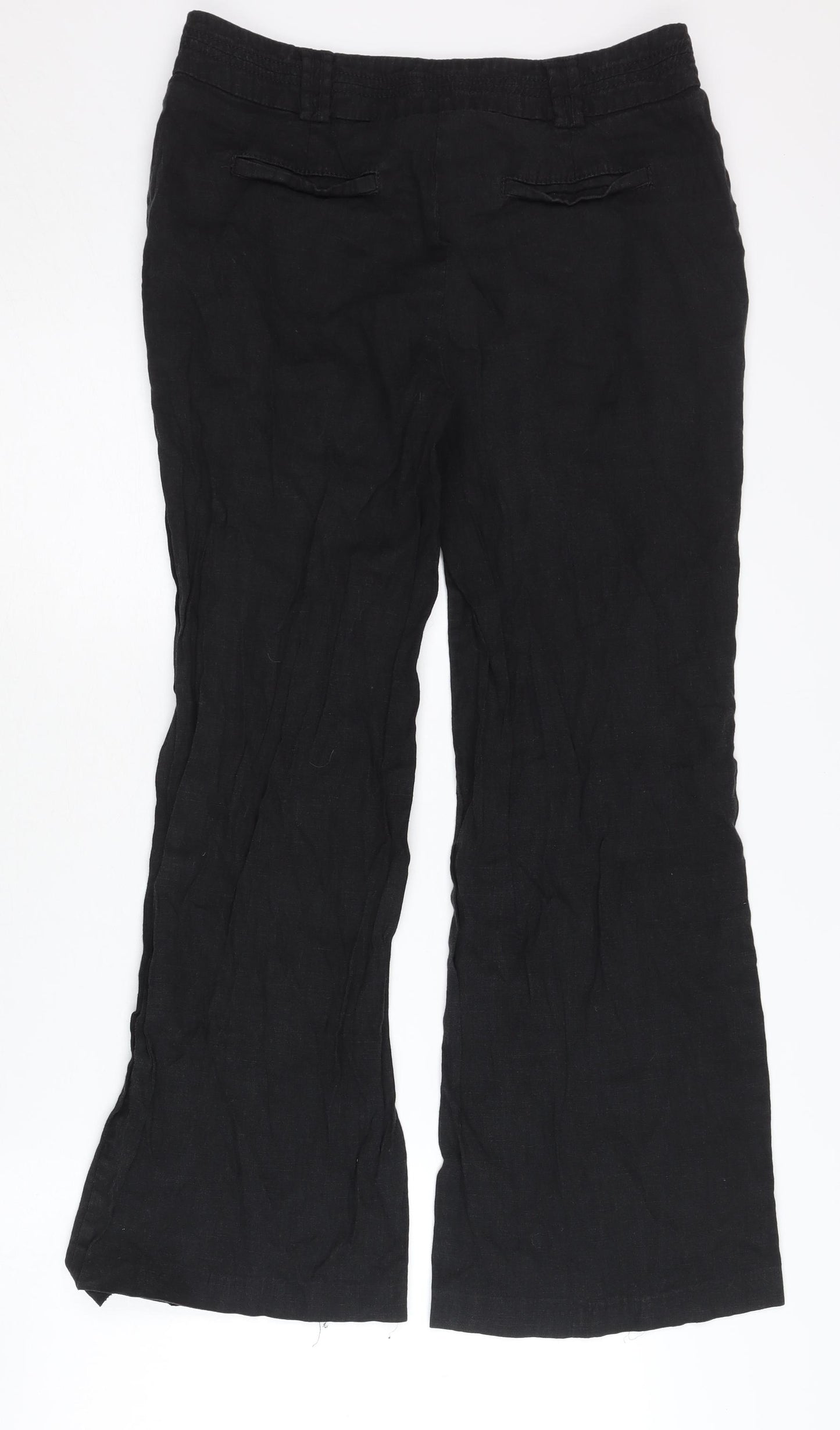 Marks and Spencer Black Womens Flared Trousers Size 12