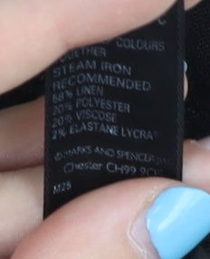 Marks and Spencer Black Womens Flared Trousers Size 12