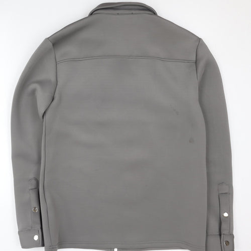 boohooMAN Men's Grey XS Basic Jacket - Casual Mid-Length