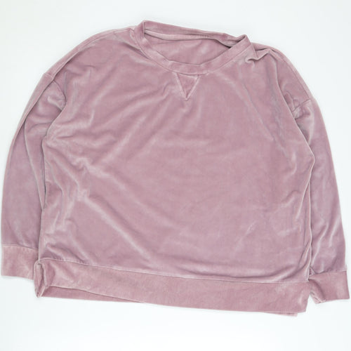 Dunnes Stores Women's Pink Velvet Pullover Sweatshirt Size 16