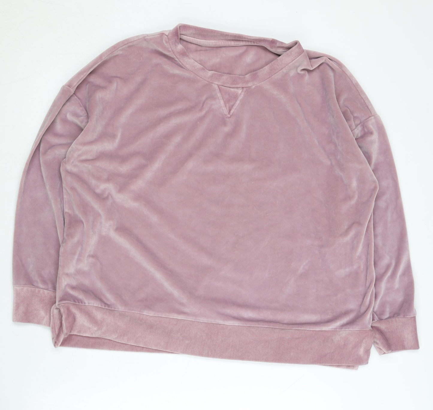 Dunnes Stores Women's Pink Velvet Pullover Sweatshirt Size 16