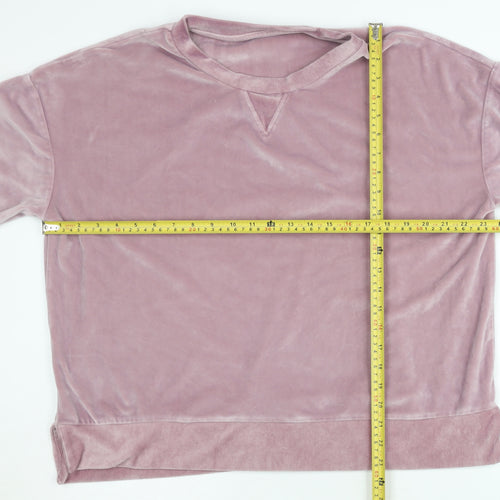 Dunnes Stores Women's Pink Velvet Pullover Sweatshirt Size 16