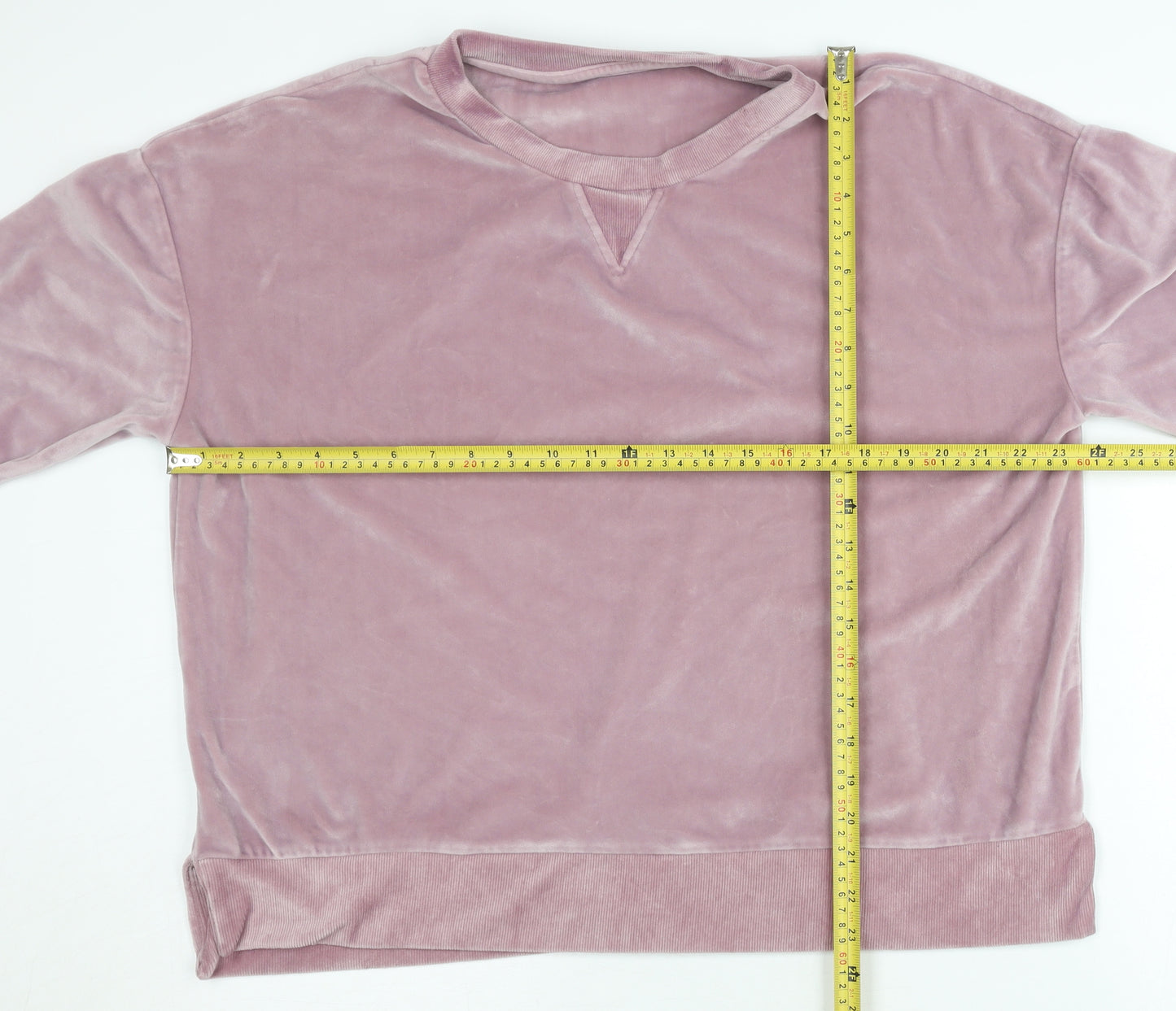 Dunnes Stores Women's Pink Velvet Pullover Sweatshirt Size 16