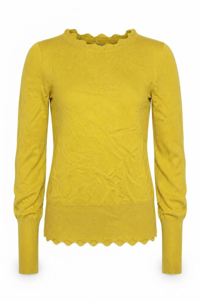 Front view of Oasis Women's Yellow XS Long Sleeve Knit Jumper