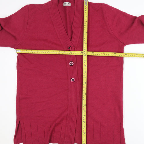 VIEW Women's Red Cardigan V-Neck Size 5 Casual