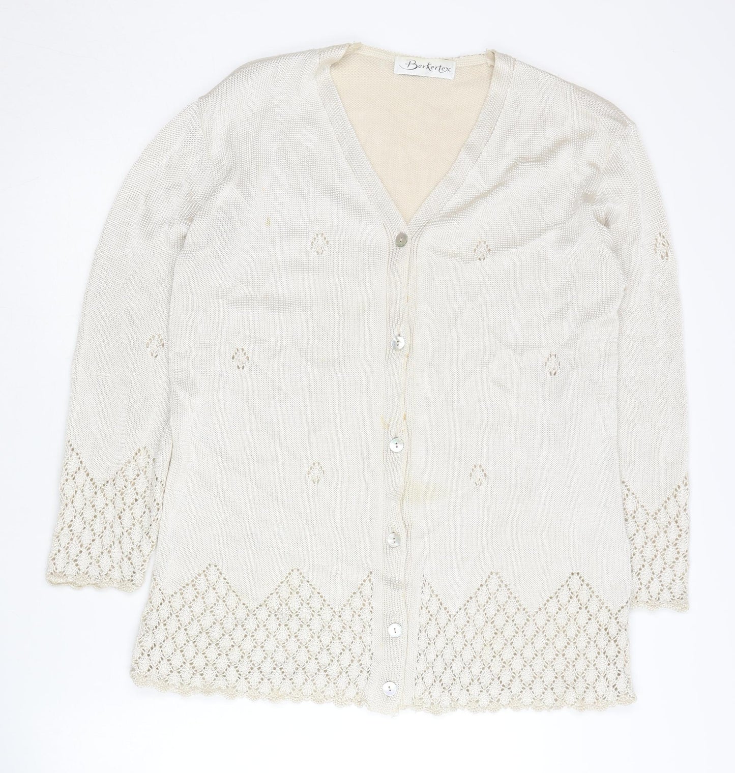 Berketex Women's Ivory Cardigan Size 14 V-Neck