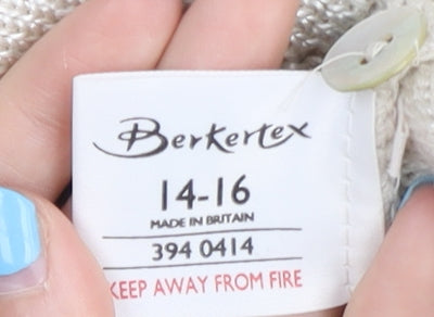 Berketex Women's Ivory Cardigan Size 14 V-Neck