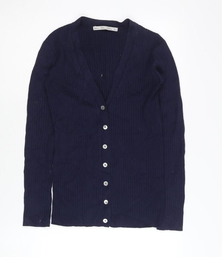 Fiona Mei Women's Blue Cardigan, L, V-Neck