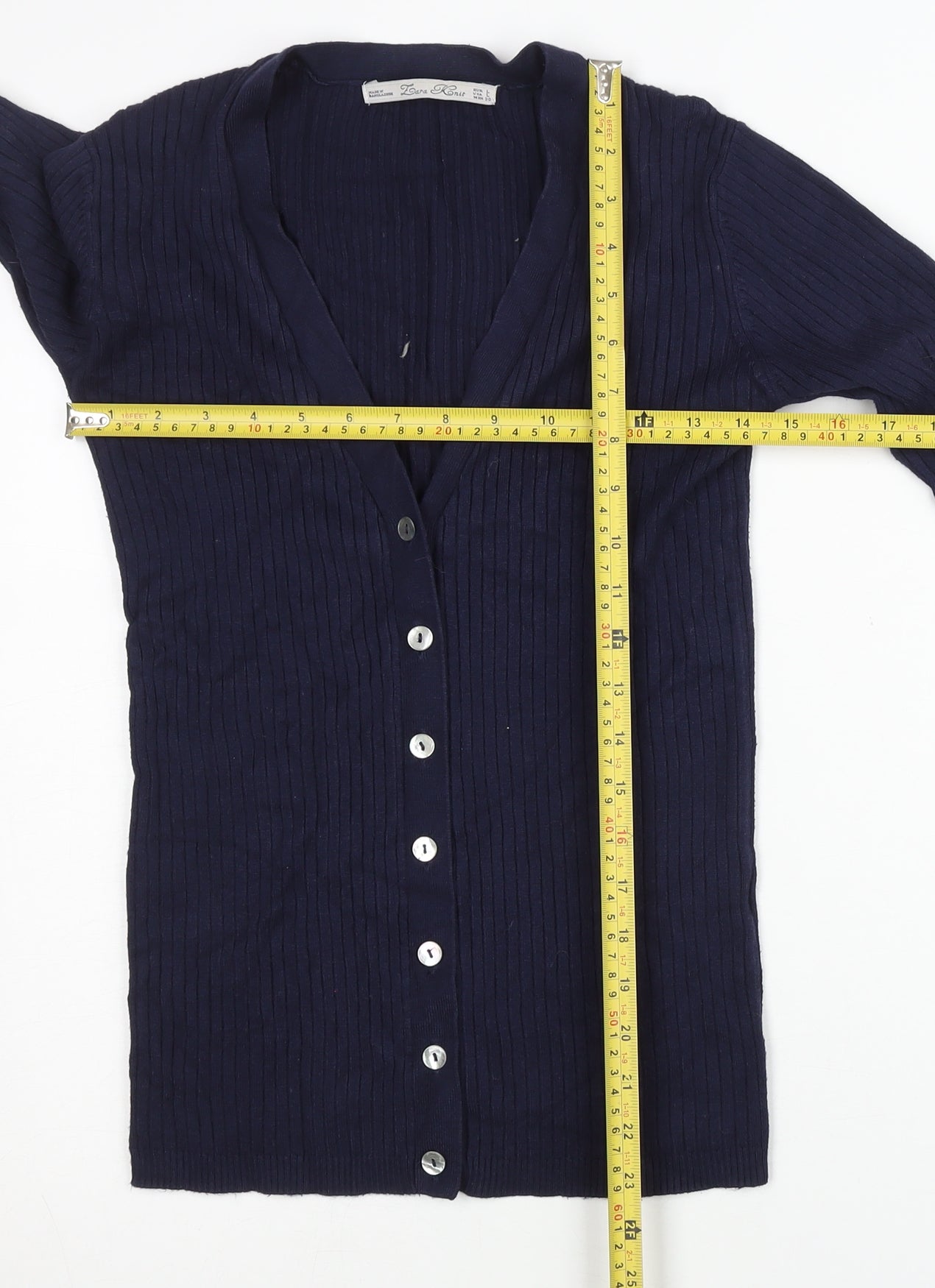 Fiona Mei Women's Blue Cardigan, L, V-Neck