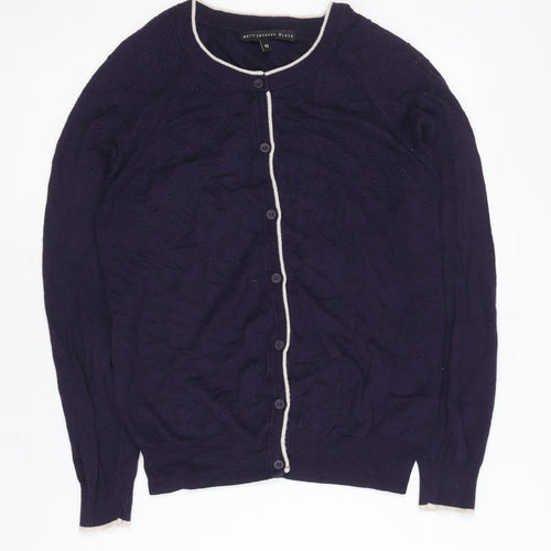 Betty Jackson Black Women's Purple Cardigan Size 10