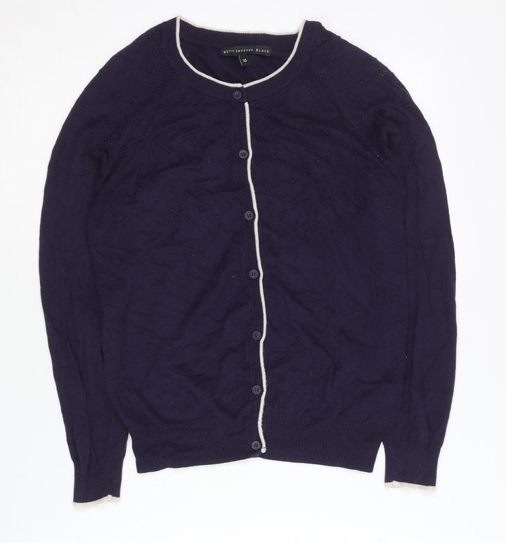 Betty Jackson Black Women's Purple Cardigan Size 10