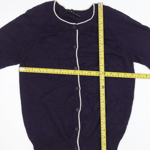 Betty Jackson Black Women's Purple Cardigan Size 10