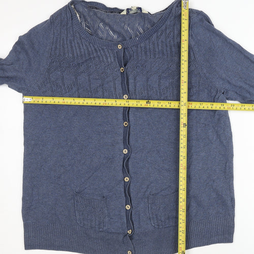 Mantaray Women's Blue Cardigan Size 16
