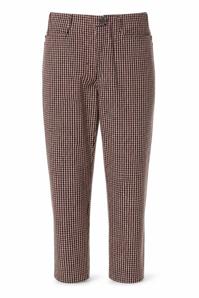 Front view of Light Before Dark Women's Multicoloured Check Trousers M