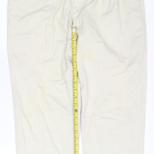 BHS Men's Beige Chino Trousers 36W 30L Casual Cotton