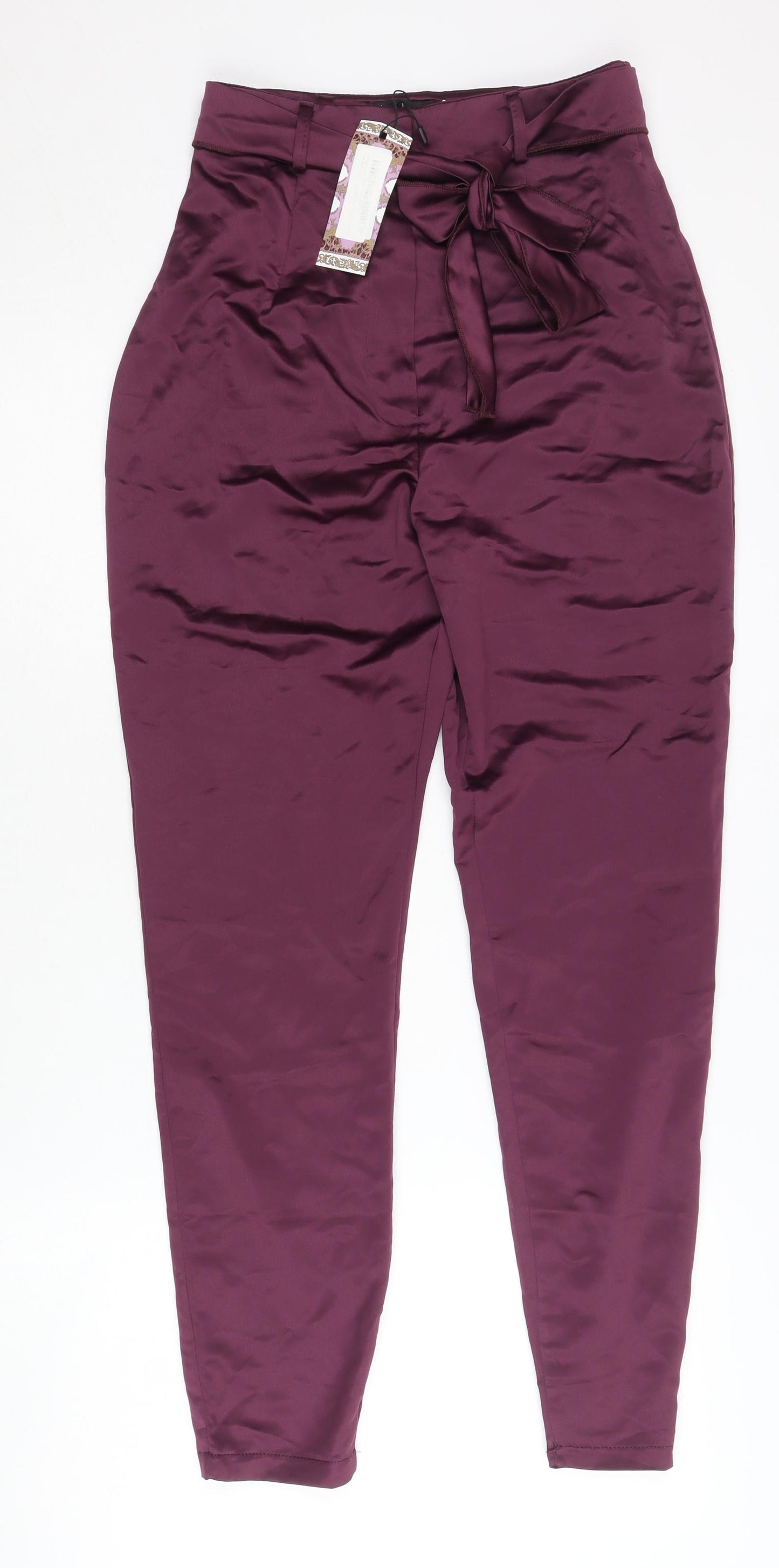 Boohoo Women's Purple Paperbag Trousers Size 6