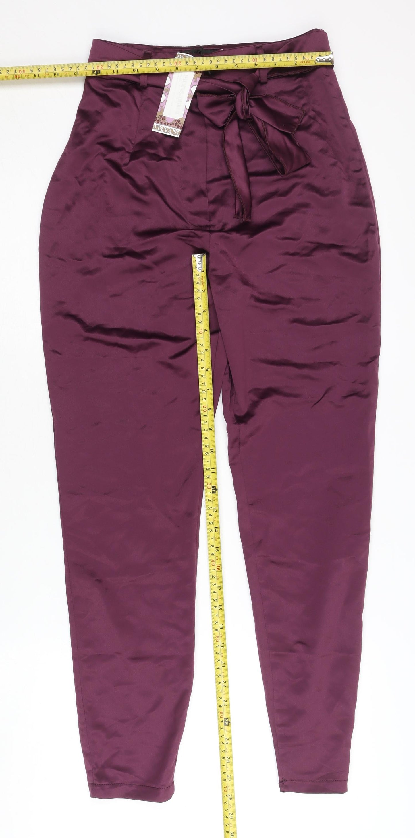 Boohoo Women's Purple Paperbag Trousers Size 6