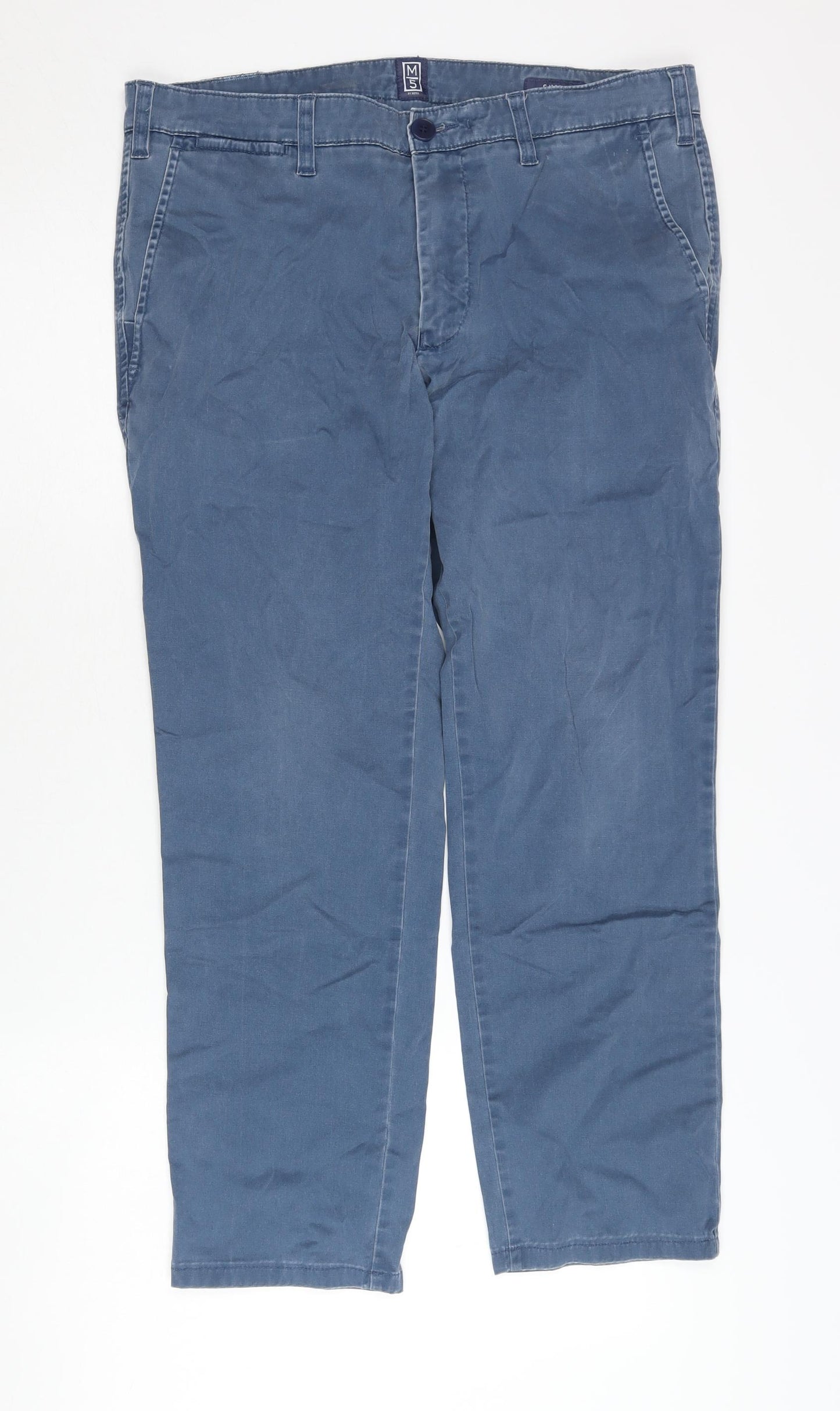 Meyer Men's Blue Chino Trousers, Size L, 34 in Waist