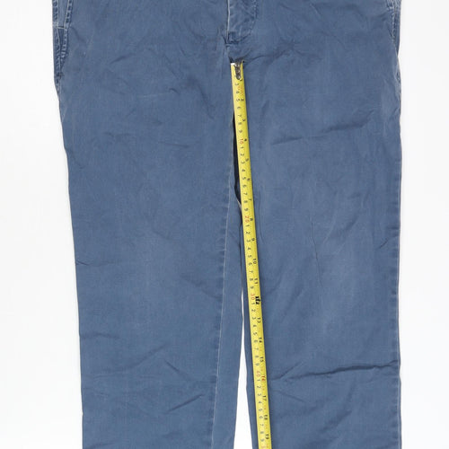 Meyer Men's Blue Chino Trousers, Size L, 34 in Waist