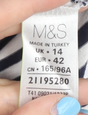 Marks and Spencer Women's Striped T-Shirt, Size 14