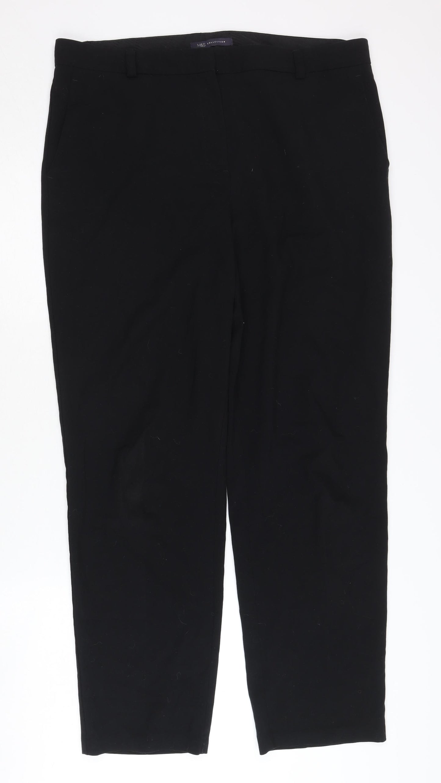 Marks and Spencer Women's Black Regular Trousers Size 16