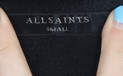 AllSaints Men's Black Floral Pullover Sweatshirt Small