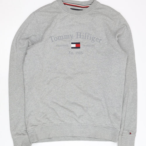 Tommy Hilfiger Men's Grey Sweatshirt S Logo Pullover