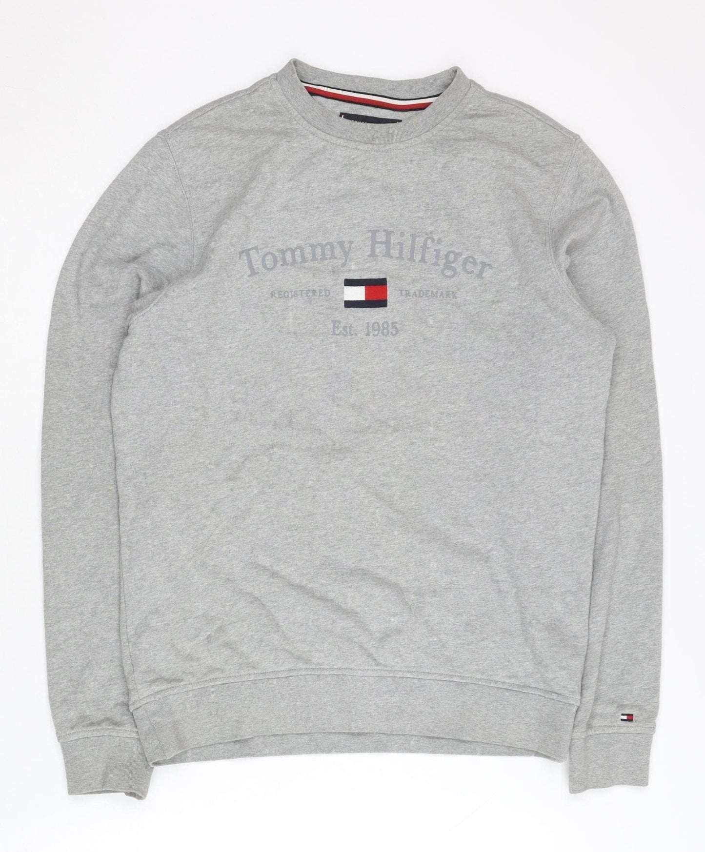 Tommy Hilfiger Men's Grey Sweatshirt S Logo Pullover