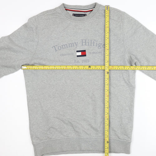 Tommy Hilfiger Men's Grey Sweatshirt S Logo Pullover