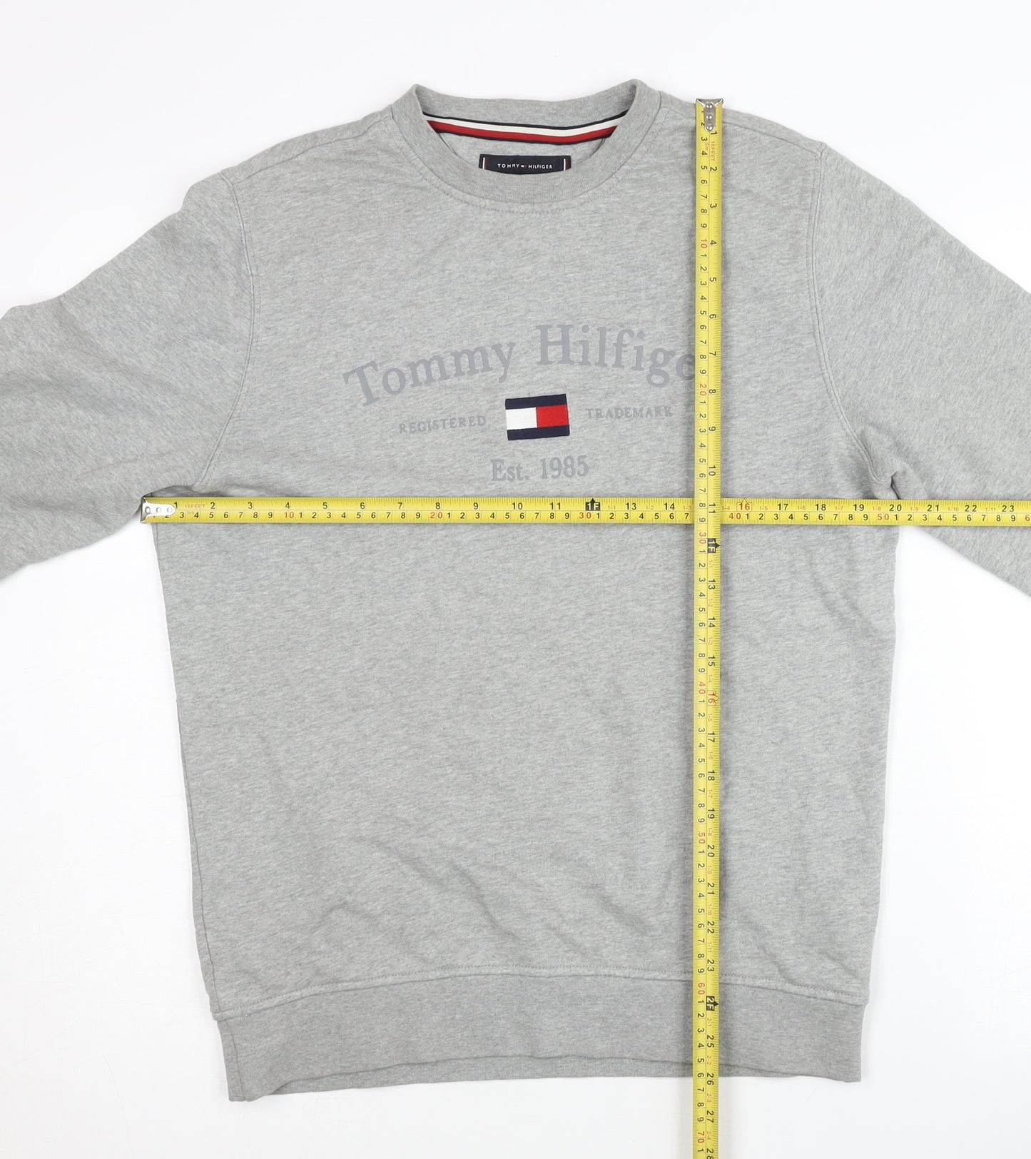 Tommy Hilfiger Men's Grey Sweatshirt S Logo Pullover