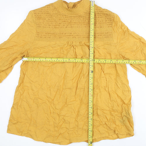 Next Women's Yellow Blouse, UK Size 8, High Neck