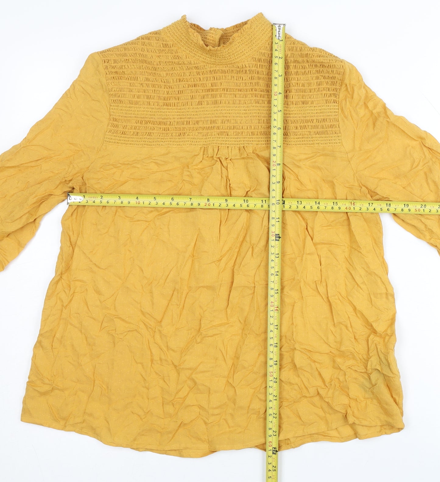 Next Women's Yellow Blouse, UK Size 8, High Neck