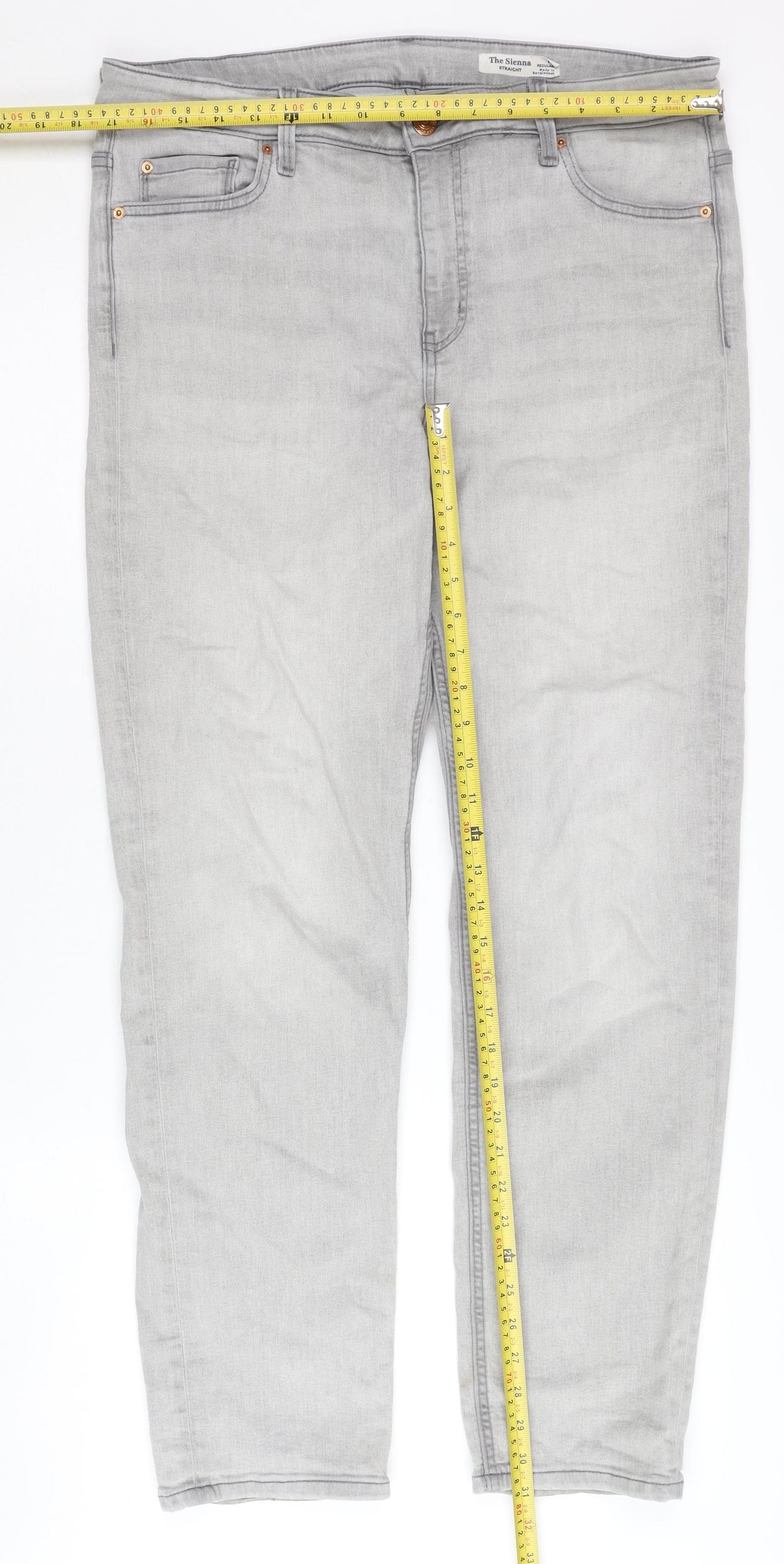 Marks and Spencer Women's Grey Straight Jeans Size 16