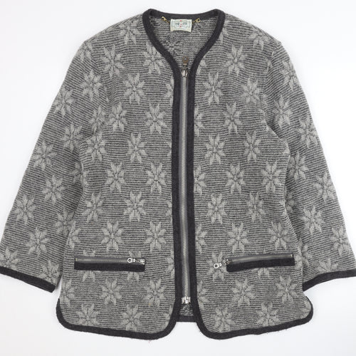 M & G Women's Grey Wool Alpaca Geometric Jacket Size 12